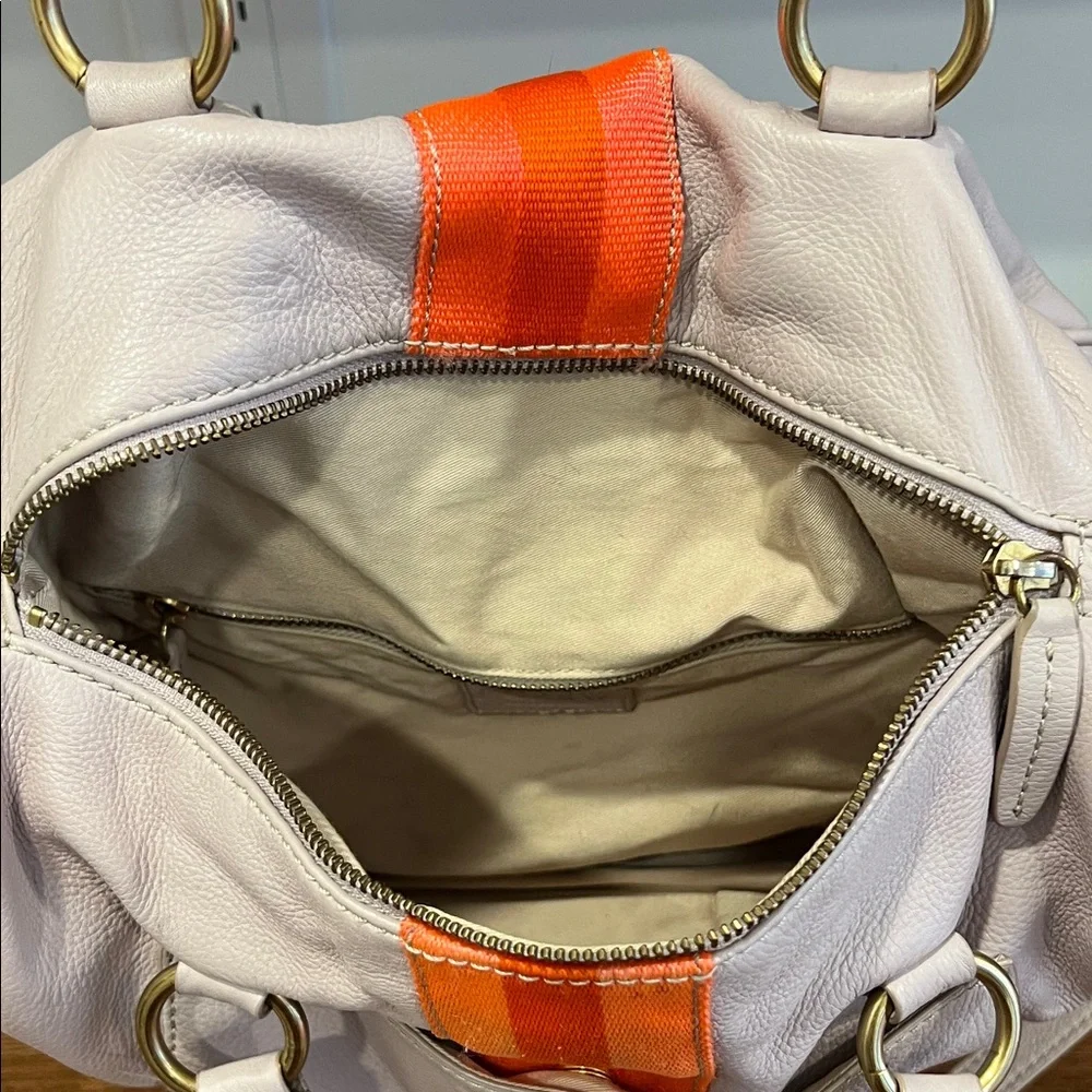 J Crew Leather Grey and Orange Women's Bag - Picture 3 of 12